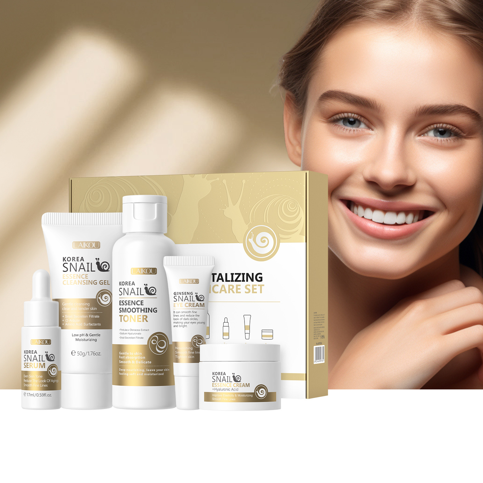 5pcs Boxed Korea Snail Skin Ca - Skincare Korea incelemesi ve fiyatı